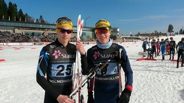Markus Holmer i ungdomsstafetten i Holmenkollen 2015